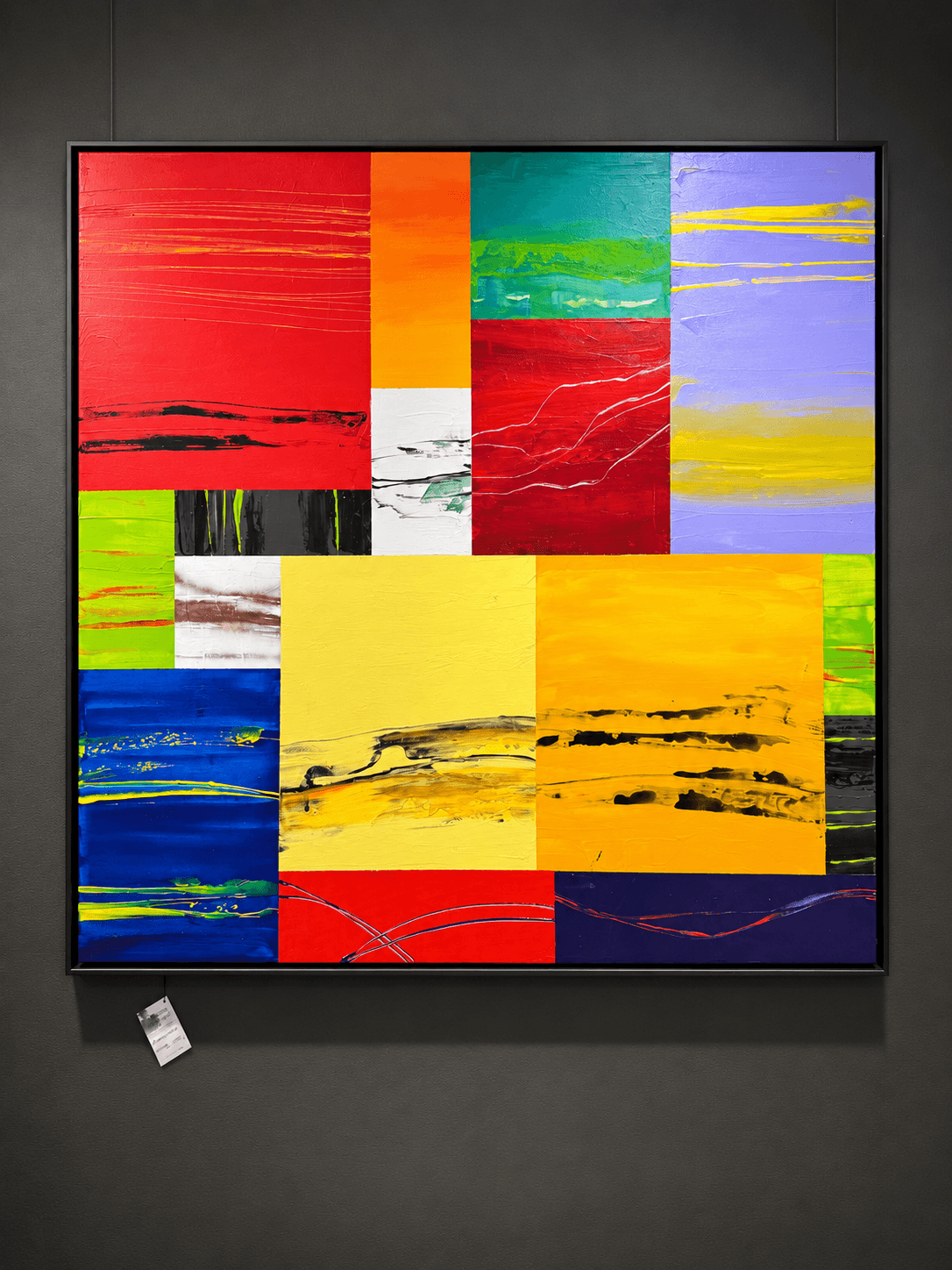 Kolorowy obraz abstrakcyjny prezentowany w salonie Abar Interior Art w Domotece w Warszawie