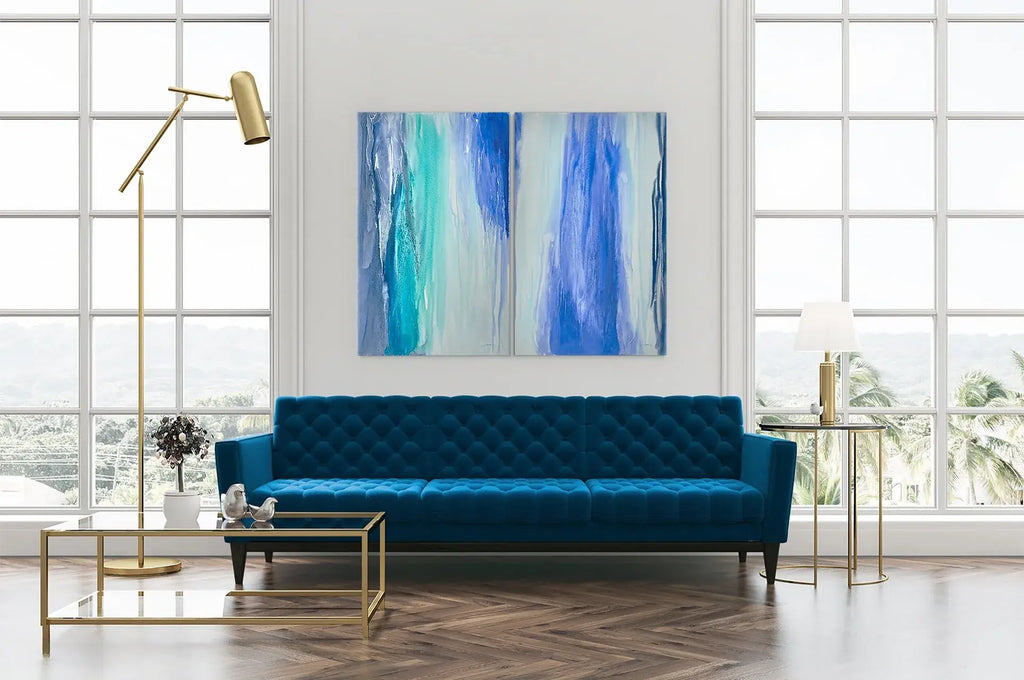 Cascada Blau Diptych — David Siver, organiczne inspiracje naturą, widok 3
