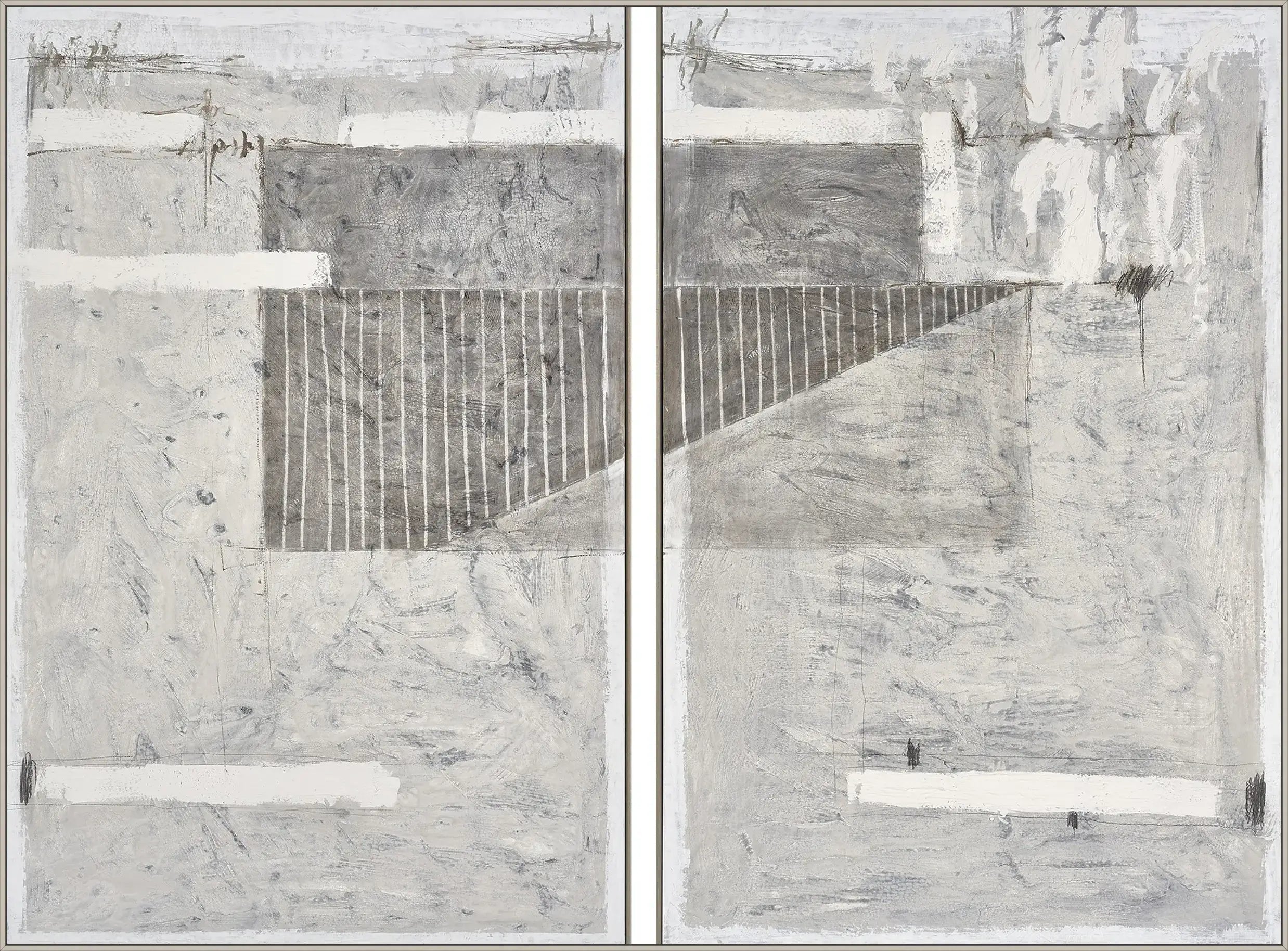 Wariant ramy | diego-serra-efeso-diptych | typ-oprawy-rama-l-standardowa-biala-czarna-szara-zlota-mokka-lub-betonowa | rama-szara | prostokątne narożniki v12 webp