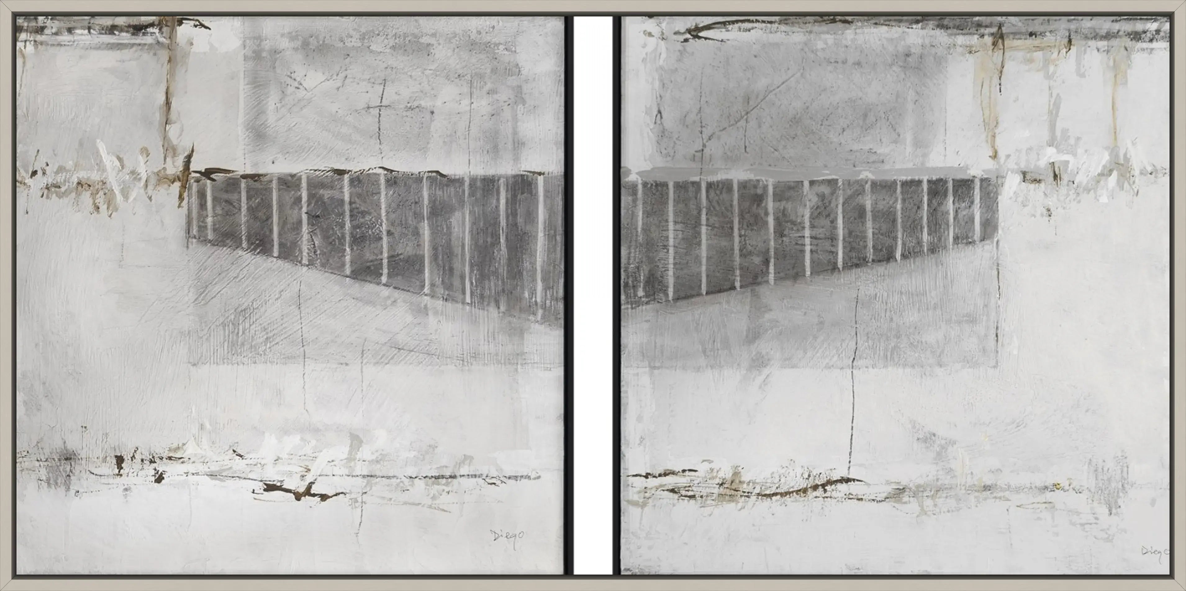 Wariant ramy | diego-serra-efeso-xs-diptych | typ-oprawy-rama-l-standardowa-biala-czarna-szara-zlota-mokka-lub-betonowa | rama-szara | prostokątne narożniki v14 webp
