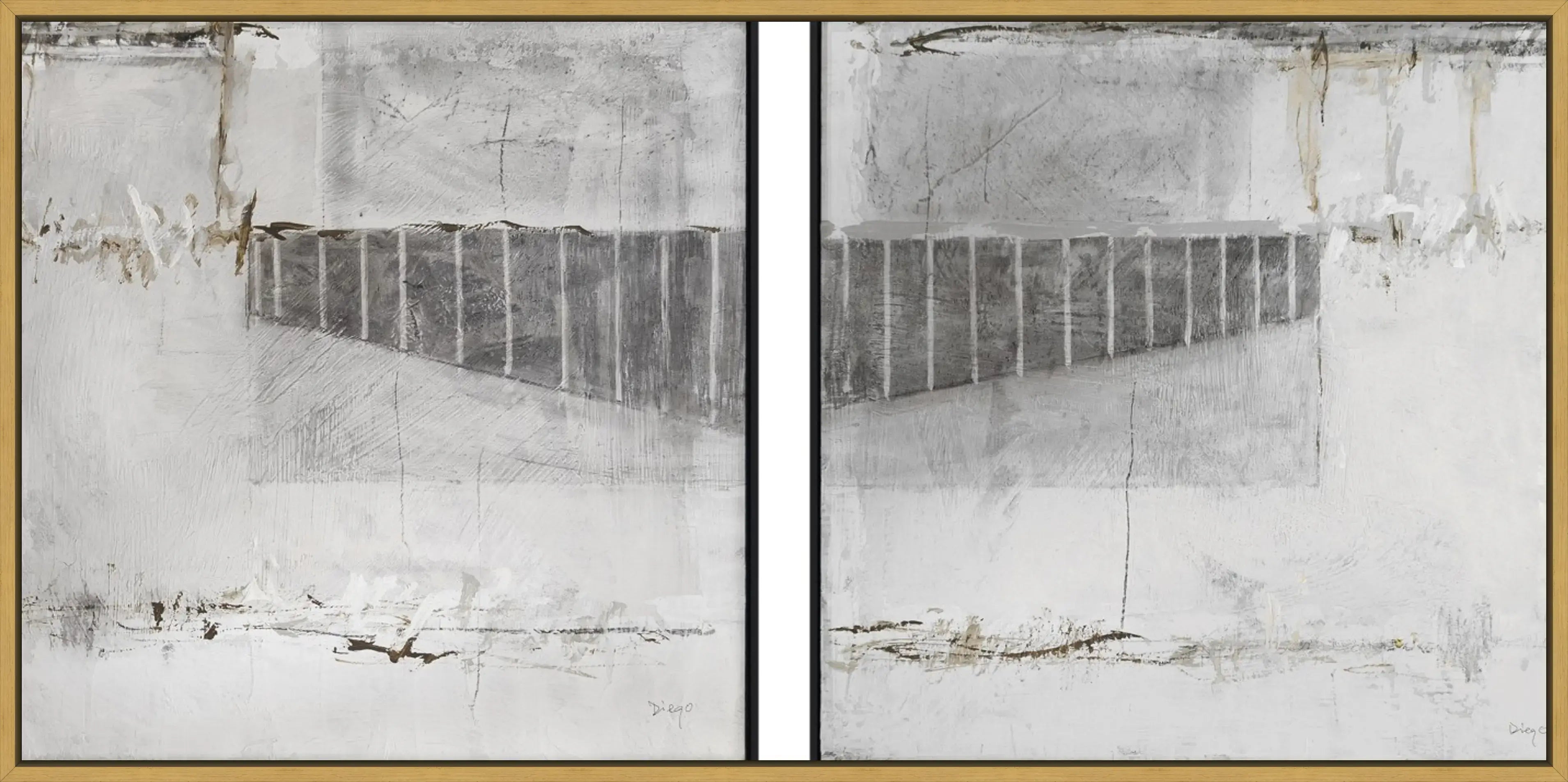 Wariant ramy | diego-serra-efeso-xs-diptych | typ-oprawy-rama-l-standardowa-biala-czarna-szara-zlota-mokka-lub-betonowa | rama-zlota | prostokątne narożniki v14 webp