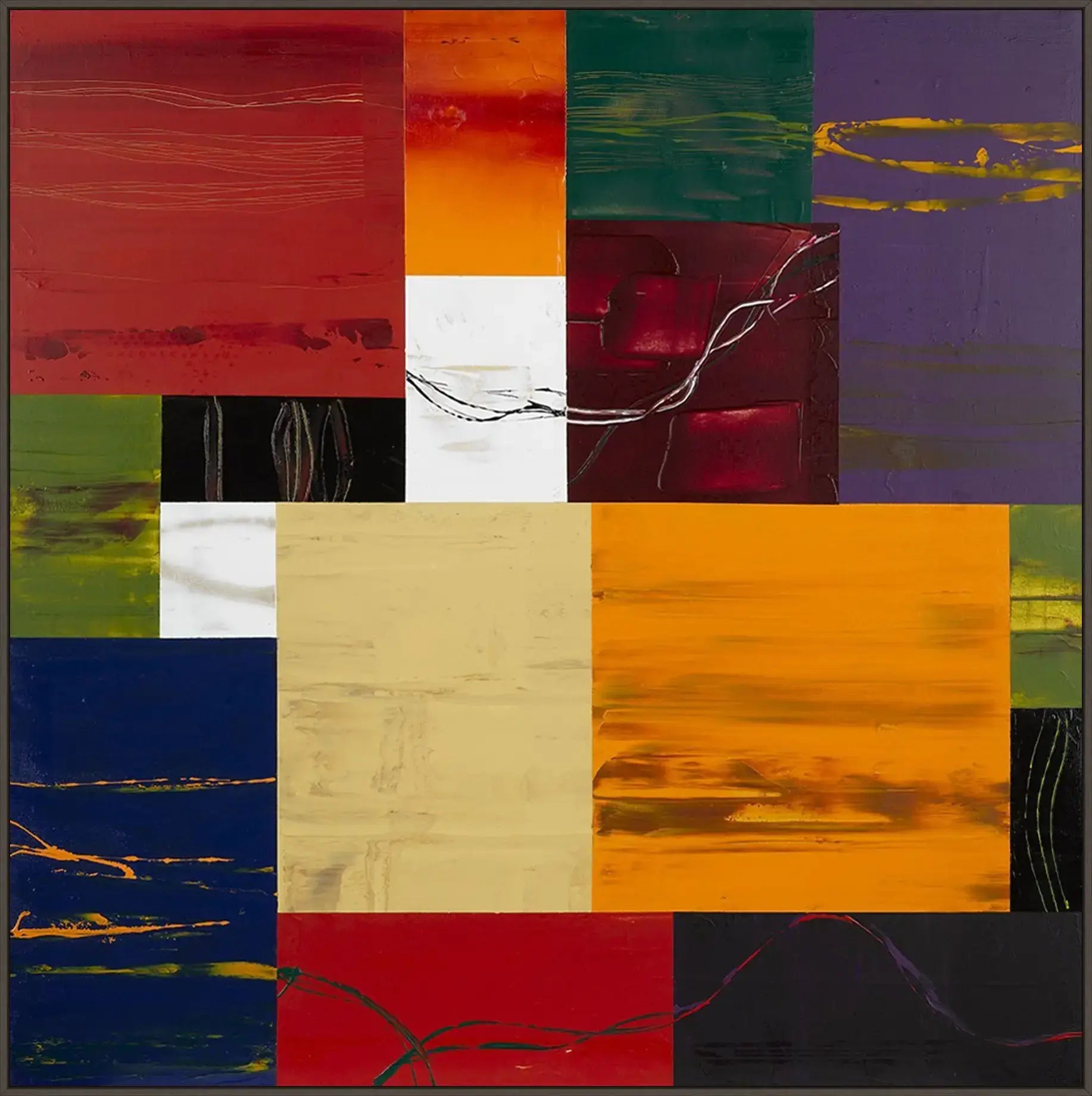 Wariant ramy | vicente-soriano-abstracto-colores | typ-oprawy-rama-l-standardowa-biala-czarna-szara-zlota-mokka-lub-betonowa | rama-mocha | prostokątne narożniki v12 webp